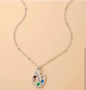 Paint Palette Necklace Silver thumbnail 3