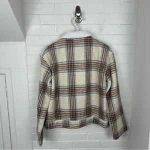 Vigoss Plaid Faux Shearling Collar Crop Trucker Jacket Size M thumbnail 14