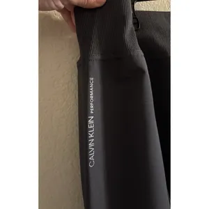 Calvin Klein Performance Dark Grey Jogger Pants CK Logo Zip Pockets Stretch M thumbnail 4