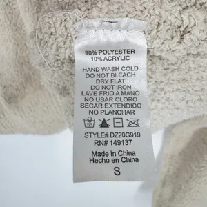 ADORN Luxe Ultra Soft Plush Textured Knit Pullover Sweater Cream Oversized Small thumbnail 5