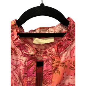 Ulla Johnson Lulua Frill Sleeve Tiered Ruffed Mini Dress Size 8 Medium Pink thumbnail 6