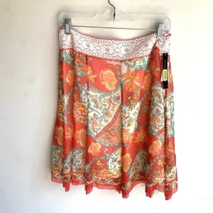 Antonio Melani Santa Fe Poppy Ibiza Silk Skirt Sz 10 NWT thumbnail 3
