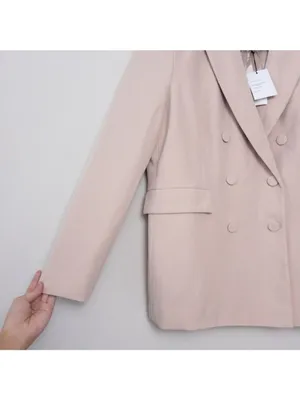 NWT Generation Love Arielle Crepe Blazer XXL Latte Double Breasted thumbnail 7