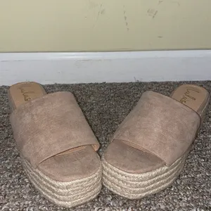 Womens Like New Lulus O'Ahu 2 Mauve Suede Espadrille Platforms thumbnail 5