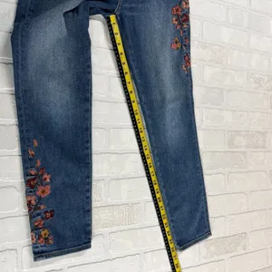 Driftwood Jackie Floral Embroidered High Rise Skinny Jeans‎ Womens 28 Blue Ankle thumbnail 4