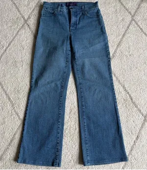 NYDJ Bootcut Jeans Petite Medium Wash Stretch Denim Embellished Back Pocket thumbnail 1