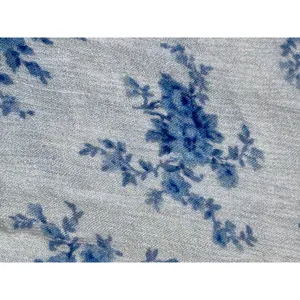 Abercrombie & Fitch Blue White Sheer Floral Crochet V Neck Peasant Blouse Sz XS thumbnail 8