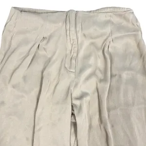 Zara Wide Leg Pants Womens XS Beige High Rise Pleated Flowy Pull On thumbnail 2