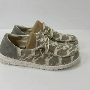 Hey Dude Beige and Cream Patterned Loafers thumbnail 2
