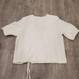 Texture & Thread Madewell White Tie Shirt Size Medium thumbnail 3