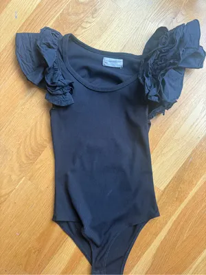 Altar'd State Black Ruffle Sleeve Bodysuit thumbnail 1