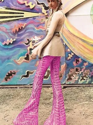 BLENCOT Sequin Wide Leg Palazzo Pants High Waist Flare Party Trousers L thumbnail 3