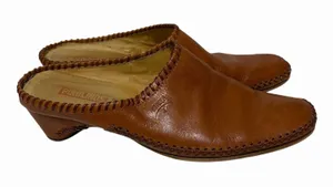 Pikolinos Women's Brandy Leather Mules Clogs Heels US Size 9-9.5 thumbnail 1
