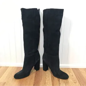 SAM EDELMAN Caprice Black Suede Knee High‎ Boot Size 9.5 Block Heel Pointed Toe thumbnail 5