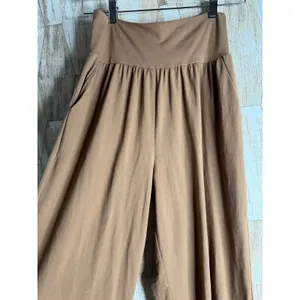 Gracyoga‎ Brown Wide Leg Yoga Pants Small High Waist Lounge Trousers Pockets thumbnail 3