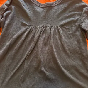 Free People nwot‎ black long sleeve cotton shirt purple stitching size a thumbnail 8