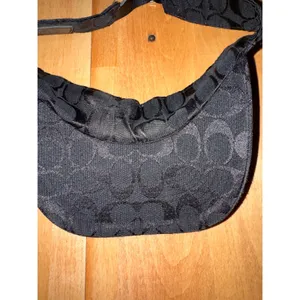 Coach Signature Monogram Black Jacquard Sun Visor Adjustable‎ Leather Strap M/L thumbnail 5
