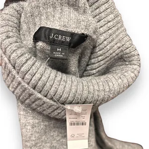 J.Crew Wool Blend Ribbed Turtleneck Sweater Merino Alpaca Gray Sz M thumbnail 7