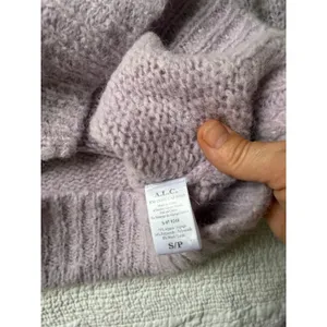 A.L.C. Alpaca Blend Sweater Small Petite Lavender Purple Cropped thumbnail 10