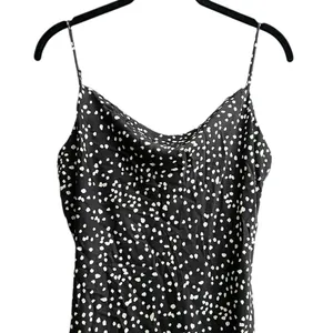Womens Mini Slip Dress Open Back Black Polka Dot Coquette Size Small thumbnail 4