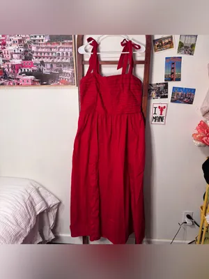 Abercrombie & Fitch Red Emerson Tie Strap Maxi Dress thumbnail 3