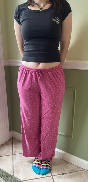 Floral pink pajama pants thumbnail 1