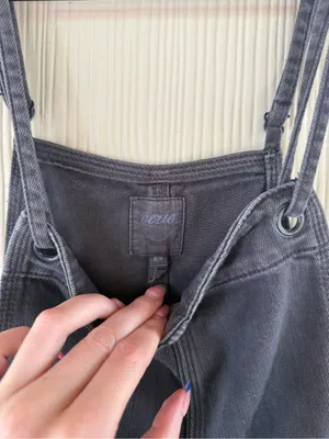 Aerie Denim Shortalls - Black thumbnail 3