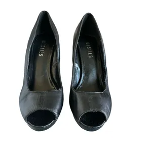 Westies Womens Black Platform‎ Peep Toe Heels Elegant Chic Size 8 thumbnail 3