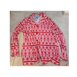 BH PJs BedHead Pajamas Womens Medium Red White Fair Isle Holiday Pajama Set NEW thumbnail 3