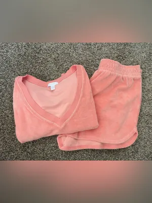 Women’s Beyond Yoga Tropez Terrycloth Pullover Shorts Set Loungewear Size L thumbnail 2