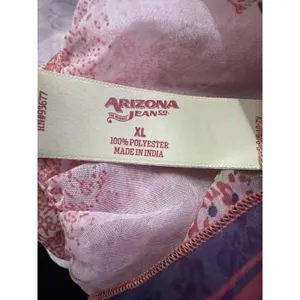 Arizona Jeans Sheer Mesh Floral Peplum Cami Top Size XL Red White Blue thumbnail 7