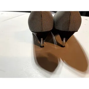 Bruno Magli Black‎ and White Check Lucite Heel Pump Size 8 thumbnail 5