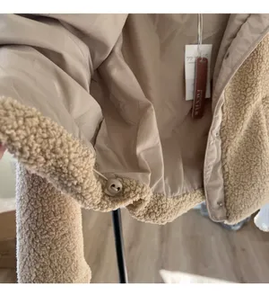 Lightweight Cropped Sherpa Jacket Size L thumbnail 3
