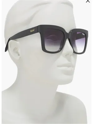 Quay Australia ICY 52mm Black Square Sunglasses purple Gradient Lenses NIB thumbnail 1