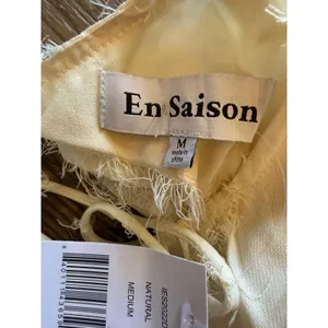 En Saison Natural Fringe Eyelash Tiered Midi Dress Open Tie‎ Back Size M thumbnail 6