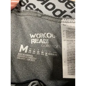Reebok Womens Leggings Gray Workout Ready PlayDry Logo Waistband Size Medium thumbnail 4