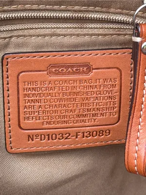 Coach Hamilton F13089 Burnished Leather Tote Cognac Brown Bag Dog Charm thumbnail 4