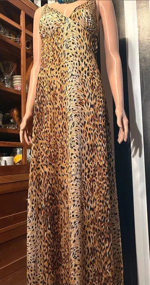 70s Vintage Leopard Print Slip Maxi Dress Sexy Nightgown Dress Size Small 2/4 thumbnail 1
