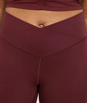 Aerie Crossover Flared Leggings Royal Berry thumbnail 4