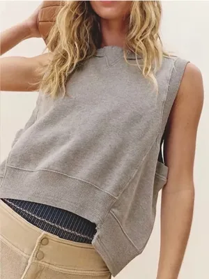 Free People Movement Intercept Tank in Heather Gray thumbnail 1