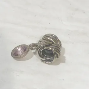 Pandora 925 ALE Sterling Silver Tied‎ Together Dangle Charm Retired Jewelry thumbnail 2