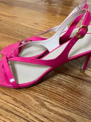 Stuart Weitzman Hot Pink Patent Strappy Slingback Sandals thumbnail 2