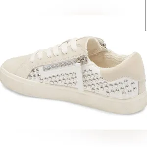 Steve Madden Cream Studded Low-Top Sneakers with‎ Suede Finish thumbnail 2