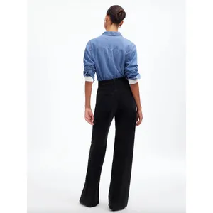 Madewell Superwide Leg Pants Corduroy Black High Rise Stretch Cotton US 25 NWT thumbnail 4