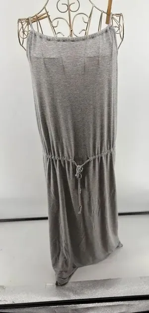Victoria's Secret Women's Grey Sleeveless Drawstring Midi Dress Size L thumbnail 1