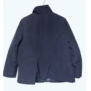 Gallery 1X Quilted Barn Coat Midnight Blue Zip Snap Jacket Plus Size thumbnail 2