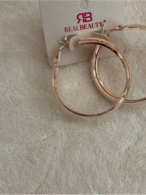 Rose Gold Twisted Hoop Earrings thumbnail 2