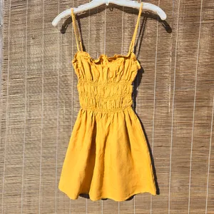 REFORMATION/ linen Tabitha Spagetti Straps Mini dress yellow 2 thumbnail 3