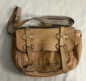 🔥 Patricia Nash Genuine Leather Messenger Crossbody Bag – Vintage Studded Style thumbnail 1