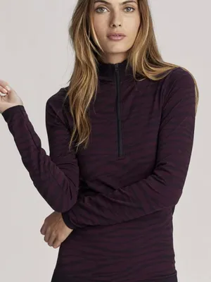 VARLEY Laurel Half Zip Pullover | Burgundy Zebra | S/M | Like New‎ thumbnail 5